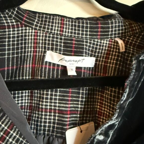 Foxcroft Riven Plush Velvet Shirt size 16, - Picture 2 of 6